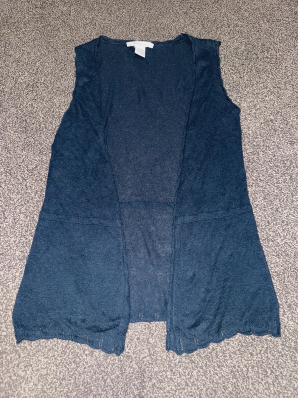 Charlotte Russe Open Front Knit Vest Cardigan Blue Sleeveless Y2K Medium